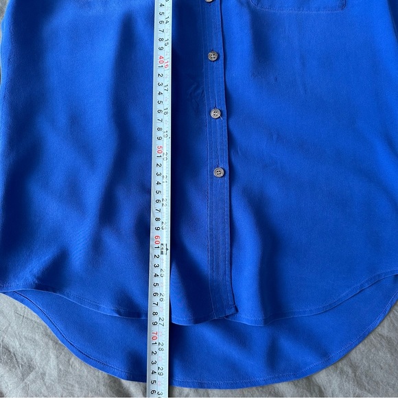 SOLD Cobalt Blue Silk Shirt XS Vince Camuto - Picture 8 of 8
